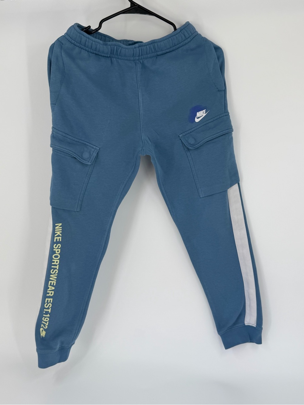 Nike Kids Teal Cargo Sweatpants with Side Stripe